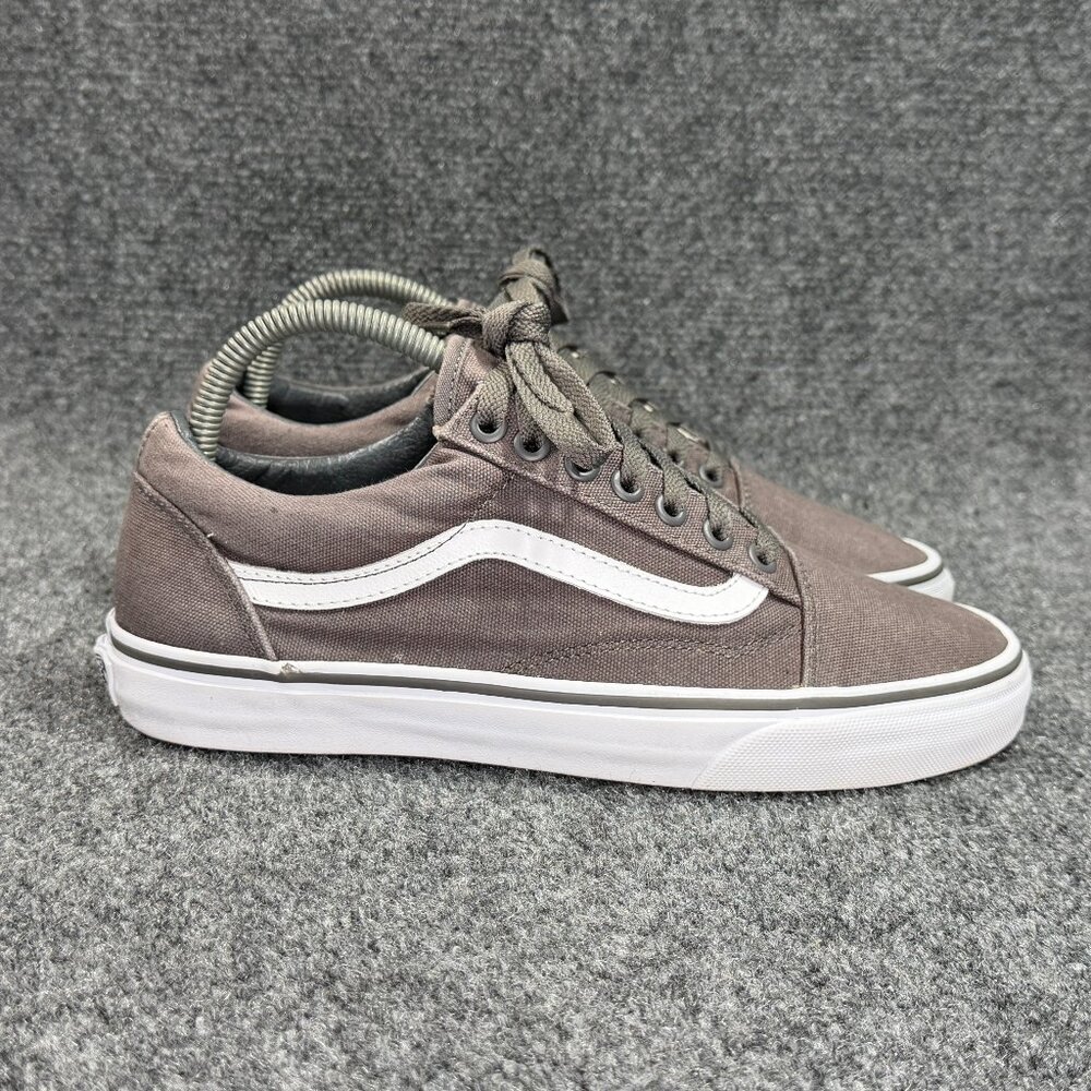 Vans Old Skool Sneakers Womens Size 8.5 Gray Canvas Low Lace Retro Athletic Shoe